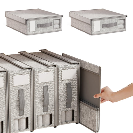 2Pcs Foldable Bed Sheet Storage Bins with Handle