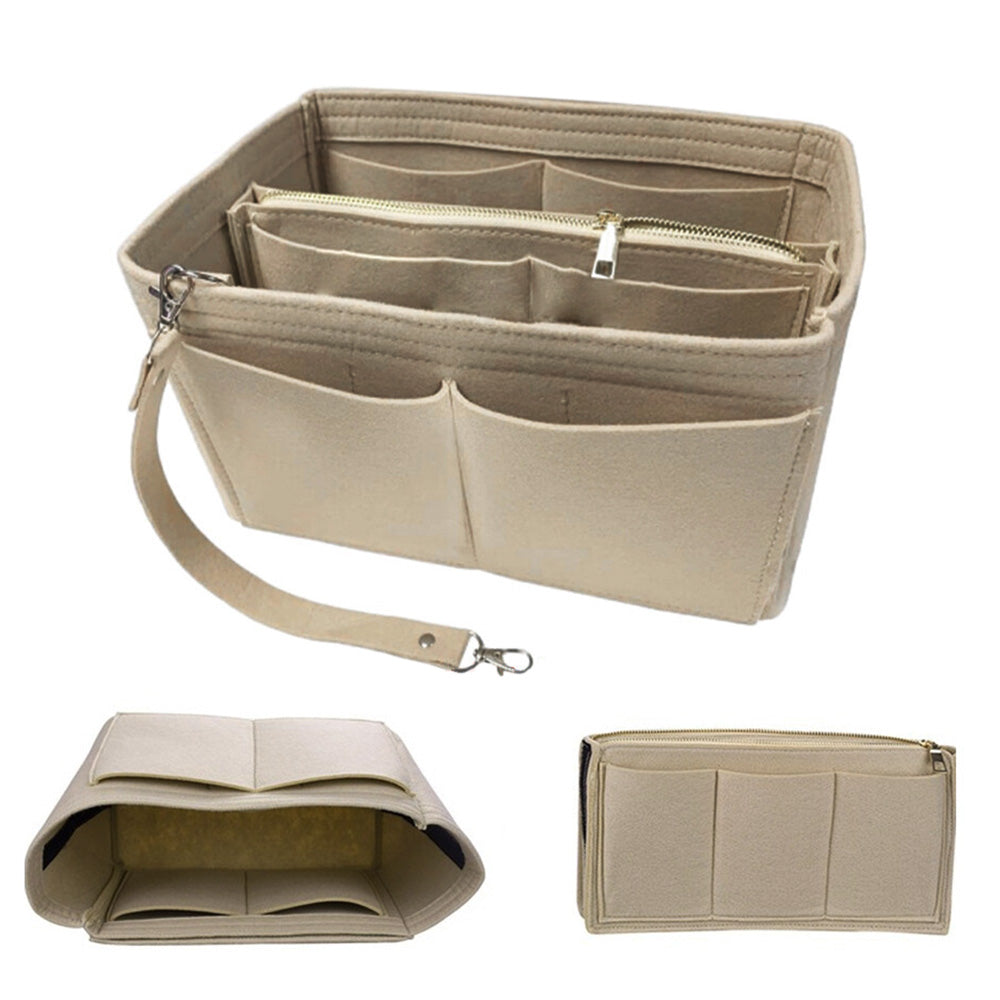 Thick Felt Tote Bag Organizer Insert with Multiple Pockets
