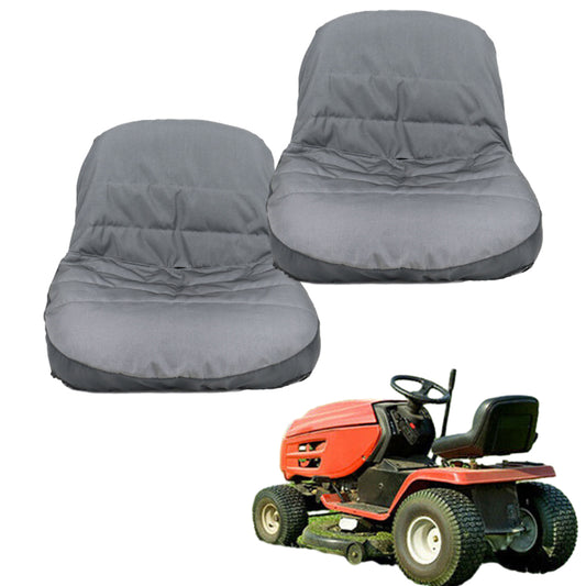 2Pcs 600D Oxford Lawn Mower Tractor Truck Seat Cover with Padding and Back Pockets