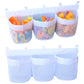 2Pcs 3 Compartment Horizontal Large Openings Bath Toy Organizer Hanging Mesh Shower Organizer