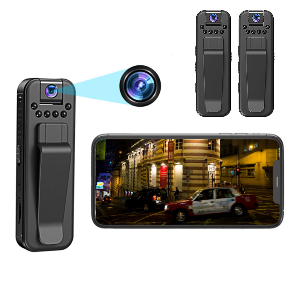2Pcs 1080P Mini Camera IR Night Cam Loop Recording Video Audio Body Mounted Worn Camera