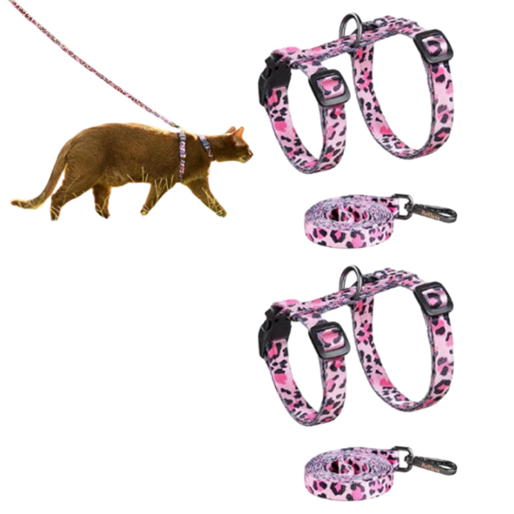 2Pcs Cat Adjustable Harness and Leash Set