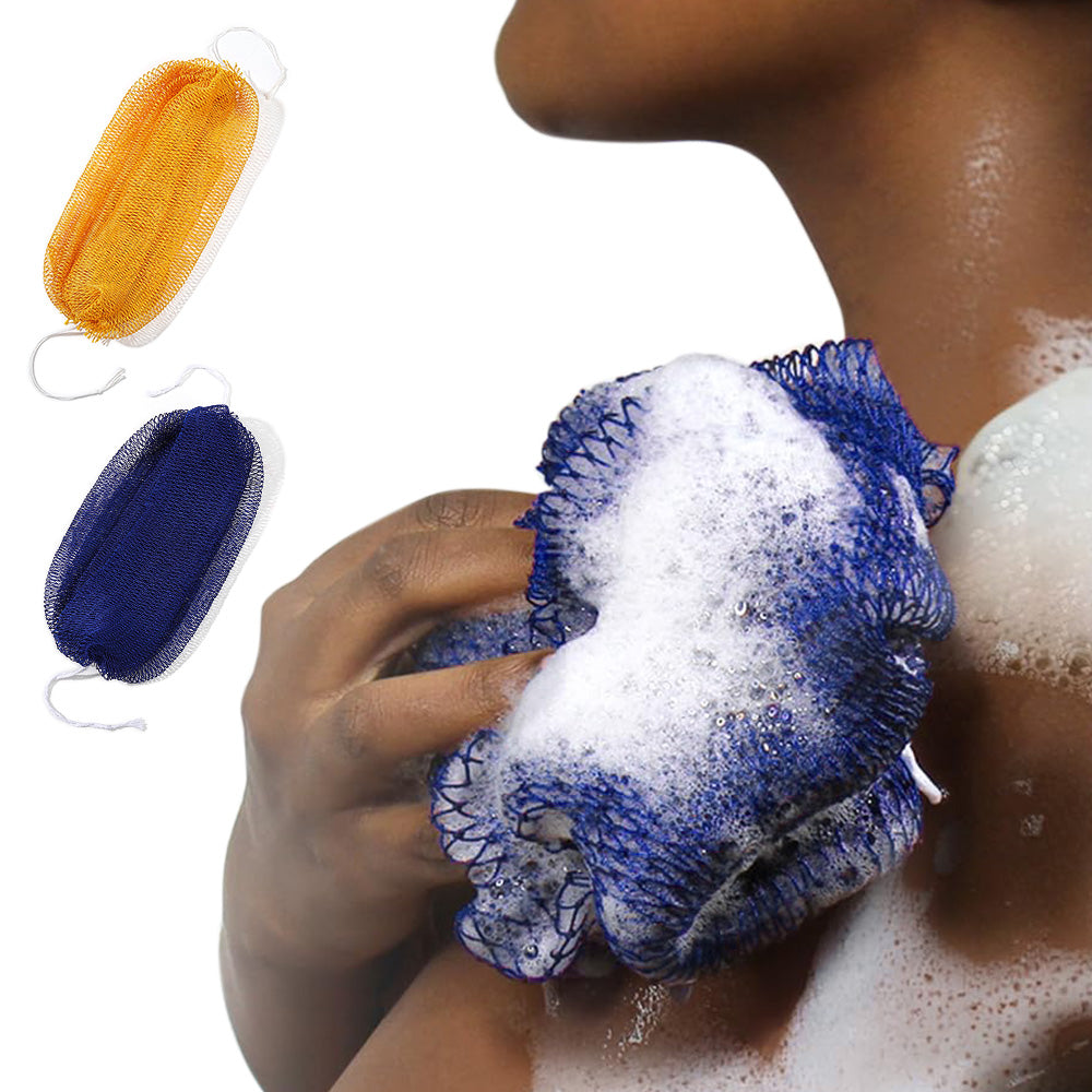 2PCS African Net Sponge Body Scrubber for Exfoliating and Bathing