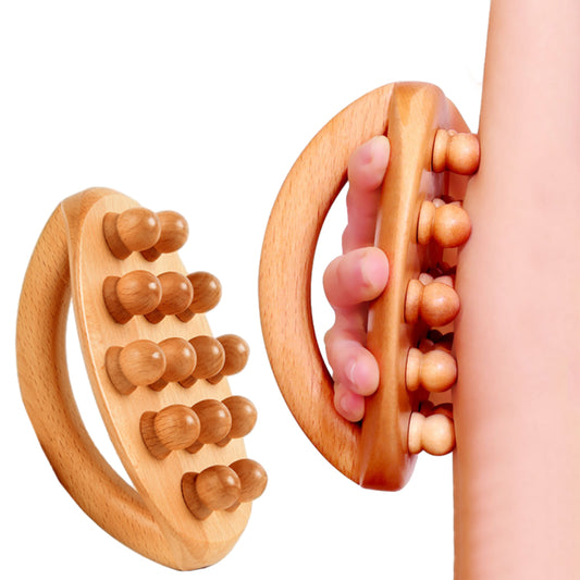 2Pcs Handheld Wood Therapy Massage Brush for Cellulite Remover