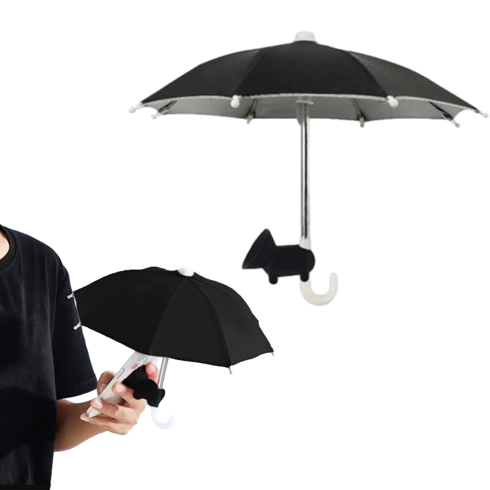 Mini Adjustable Sun Shade Phone Umbrella with Suction Cup Stand