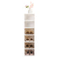 2 Set 3-Tier Foldable Stackable Shoe Organizer with Clear Door Plastic Shoe Rack