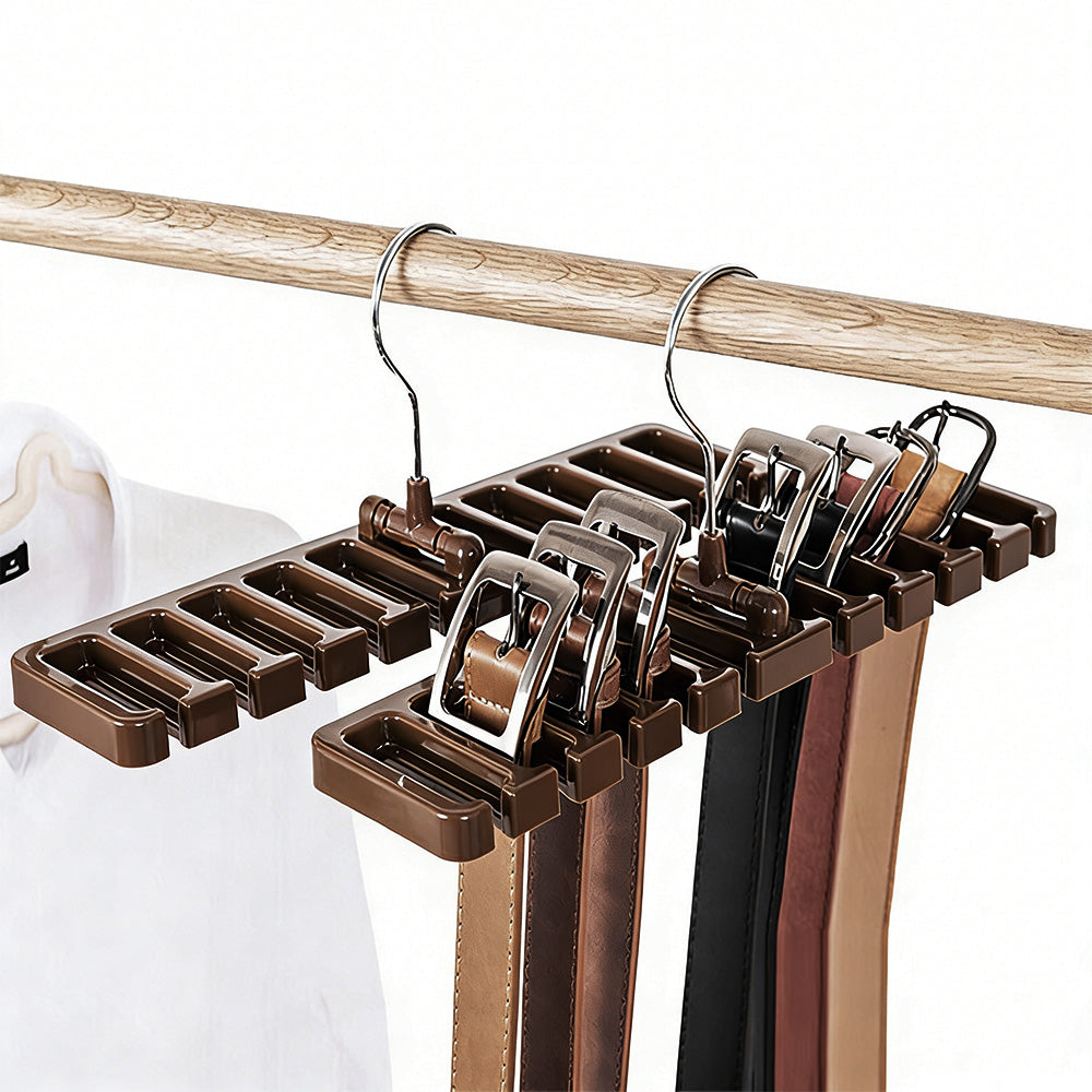 2Pcs Belt and Tie Hanger for Closet Organizer with 20 Hooks