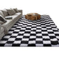 Soft Plush Shaggy Rug Checkered Thickened Non Slip Carpet for Living Room Bedroom