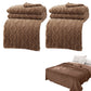 2Pcs Soft Warm Reversible Faux Long Plush Blanket