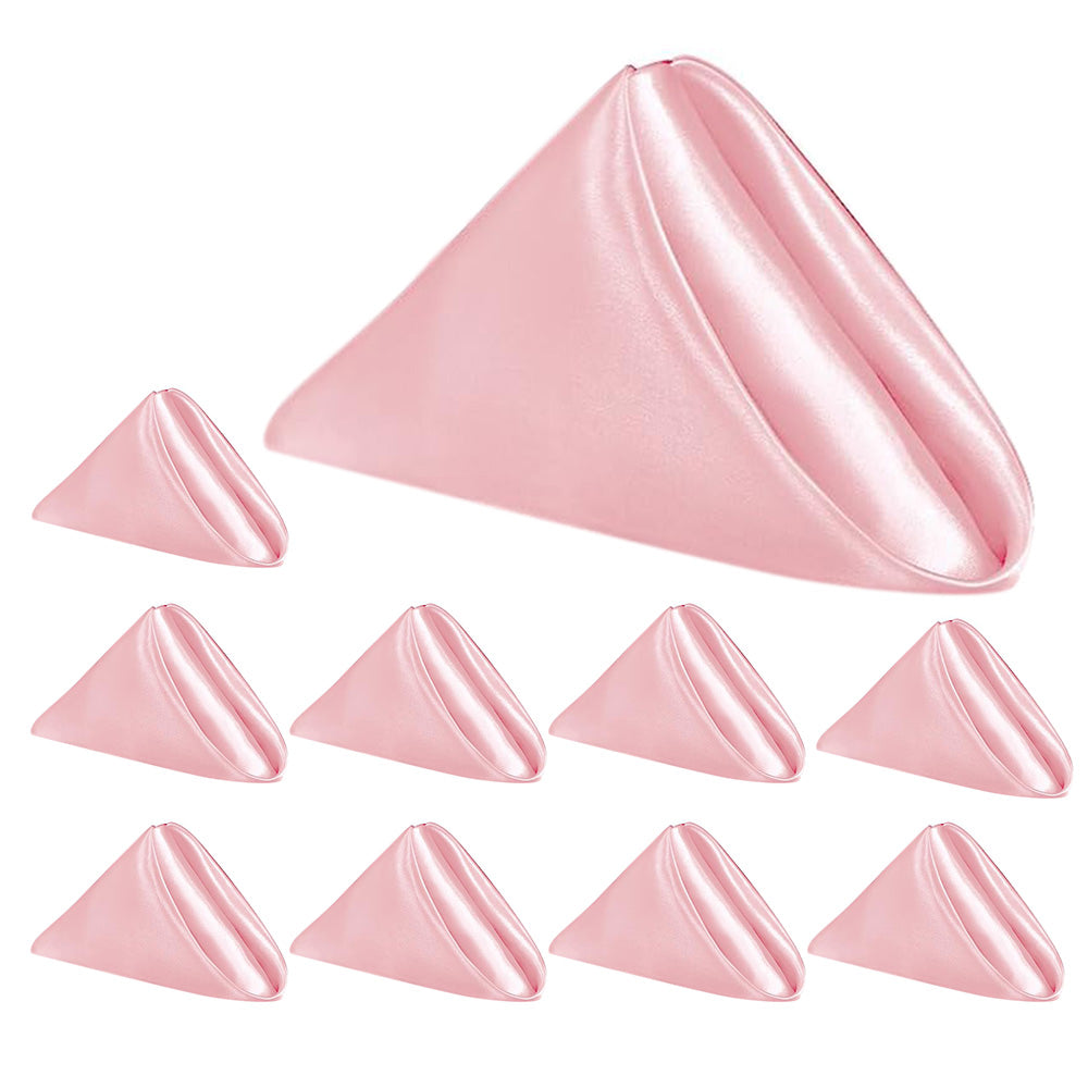 10 Pack Polyester Satin Dinner Napkins for Weddings Hotels Dining