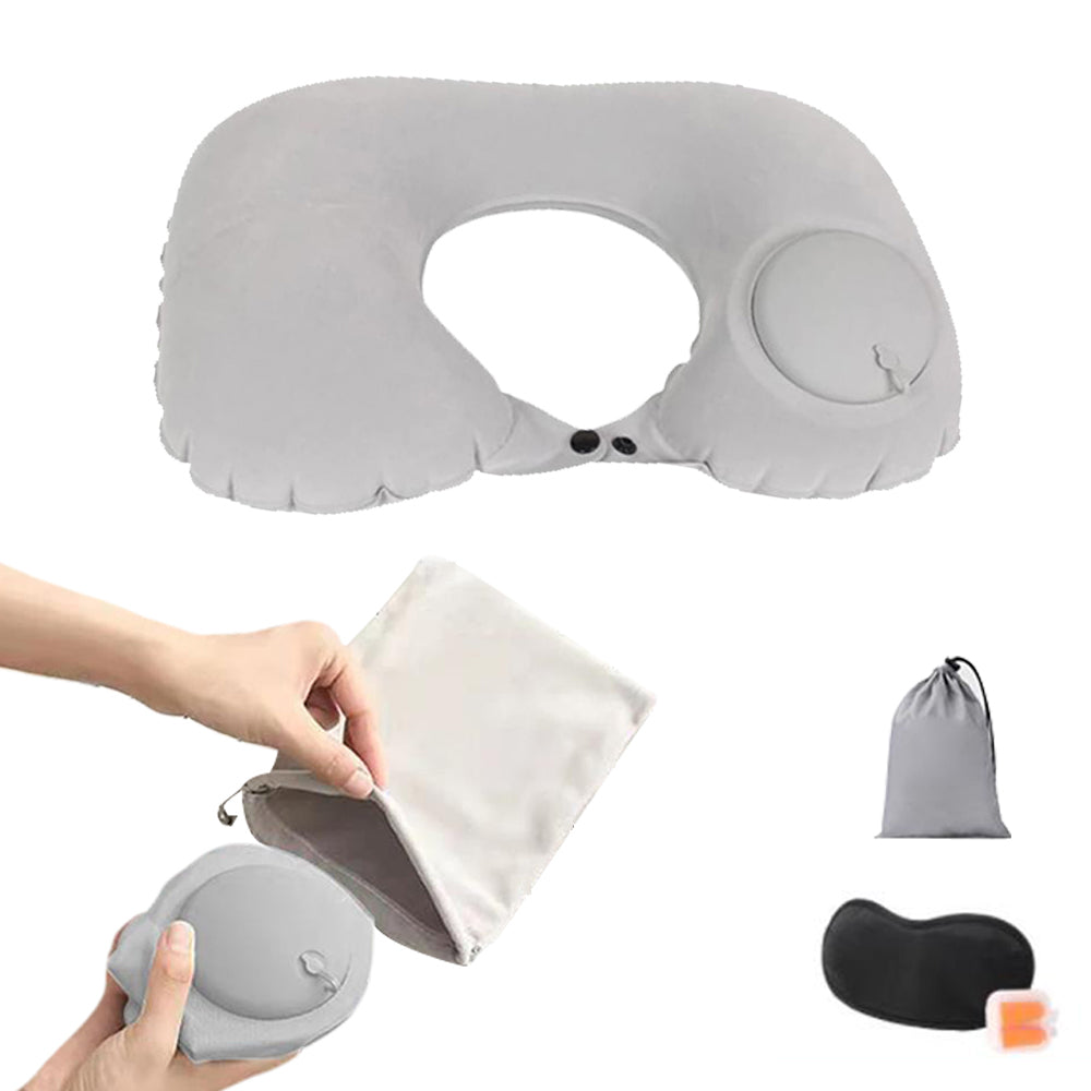 Press Type Inflatable U-Shaped Travel Neck Rest Pillow