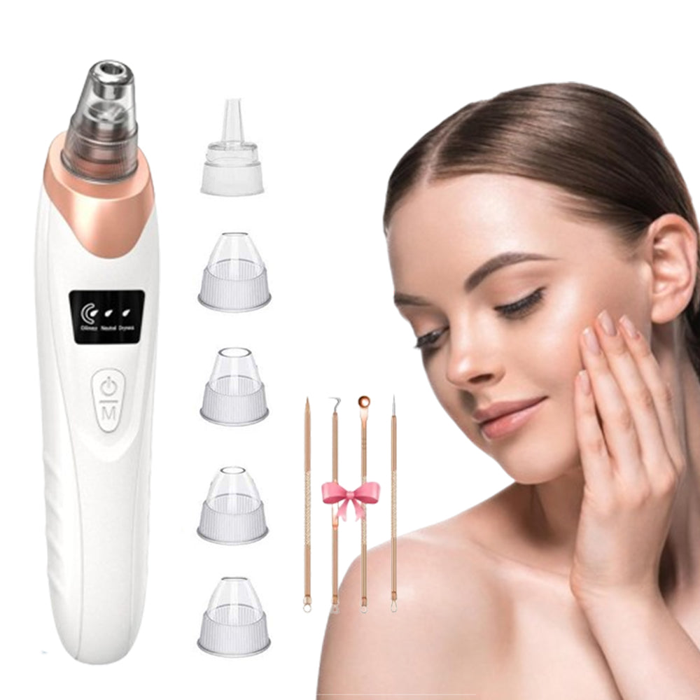 Vacuum Blackhead Remover Facial Skin Pore Acne Pimple with 5 Suction Probes 4 Acne Needles