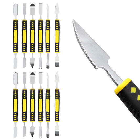 12Pcs Stainless Steel Electronics Repair Tool Kit Boot Stick For Mobile Phone Digital Metal Crowbar