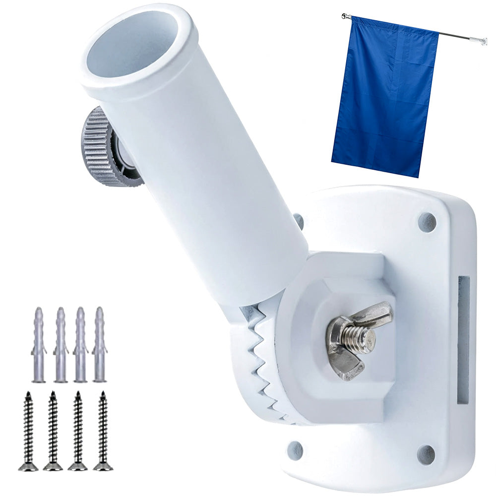 Adjustable Wall Mount Flag Pole Bracket for Flags Garden Lights and Posts