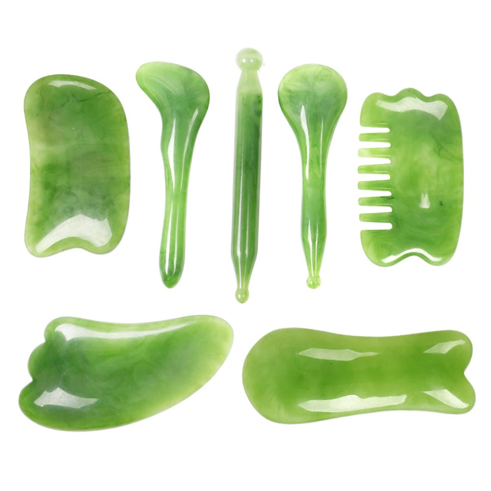 7 Piece Guasha Body Scraping Facial Face Thin Gua Sha Board Massager Tool Set