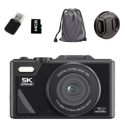 Digital Camera for Photography with 180-degree Flip Screen