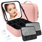 2Pcs 25x10.5x23CM Travel Makeup Storage Bag with Mirror and Light
