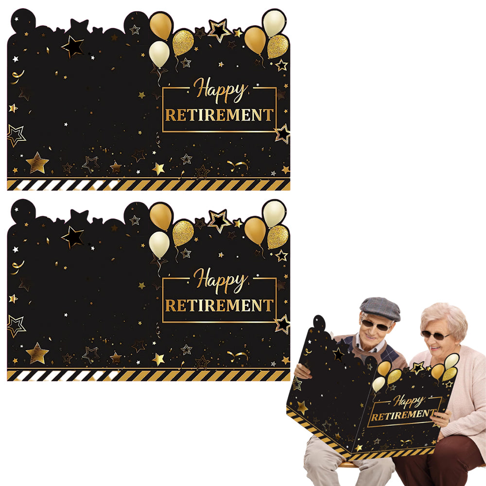 2Pcs Jumbo Guest Book Happy Retirement Card