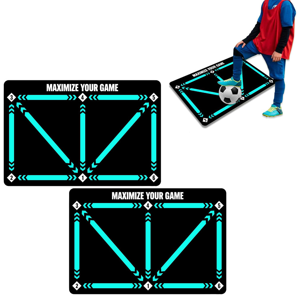 2Pcs Anti-Slip Football Footstep Training Mat