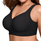 Women Wireless Bra Full Coverage Comfortable Seamless Plus Size-Black