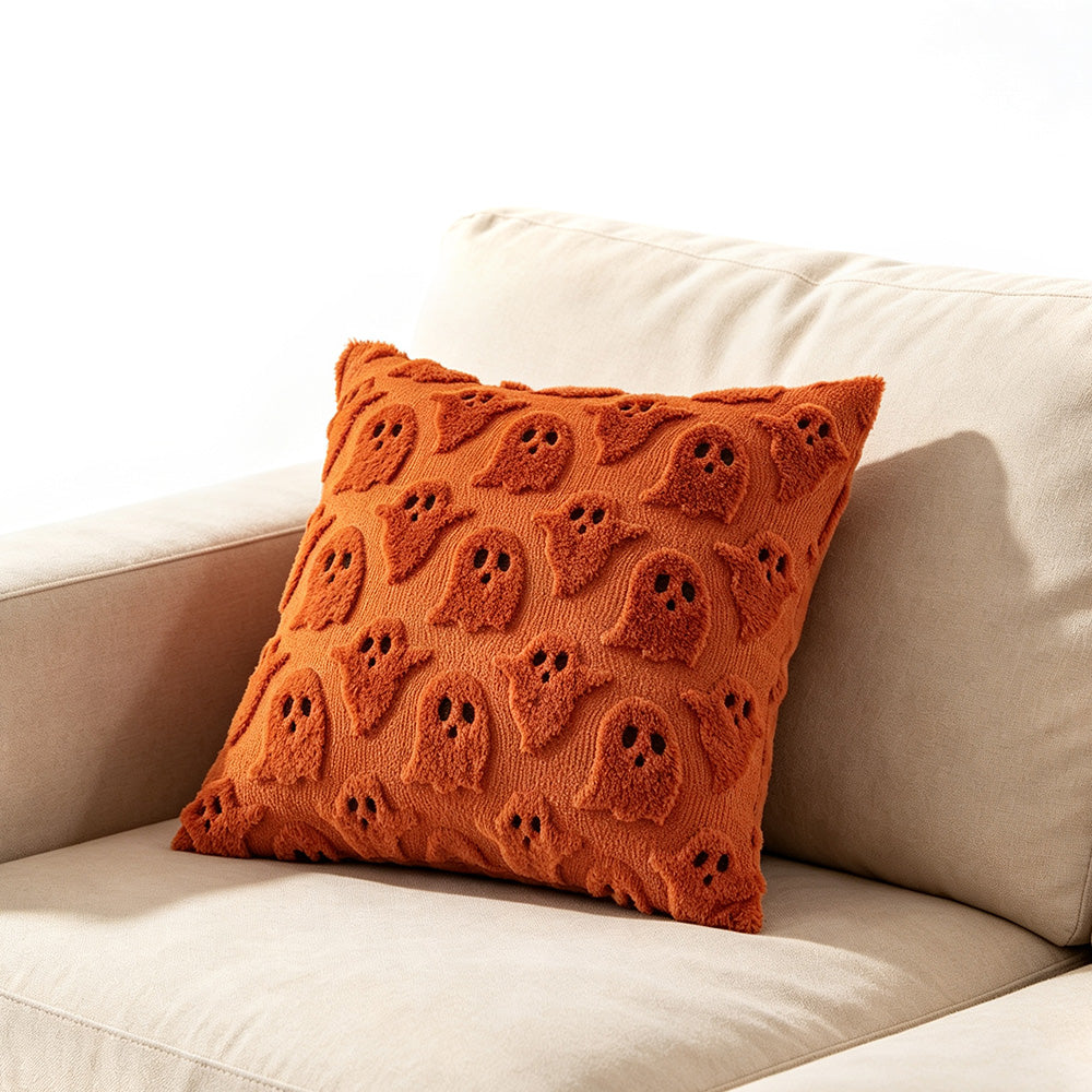 Cute Halloween Ghost Pillow Cover with Zipper for Living Room Bedroom Office