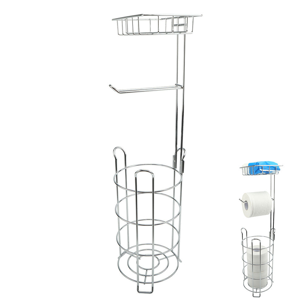 Freestanding Toilet Paper Holder with Storage Basket