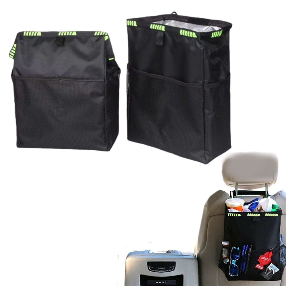 2Pcs Water-Resistant Car Back Seat Trash Can Hanging Organizer Bag