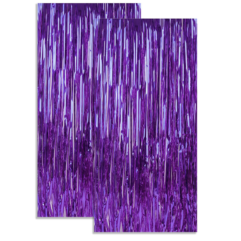 2Pcs 2m Metallic PET Foil Fringe Door Curtains for Party Backdrops