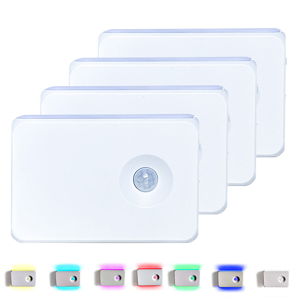 4Pcs Motion Sensor Night Light Stair Lights Indoor for Hallway Stairway Bathroom