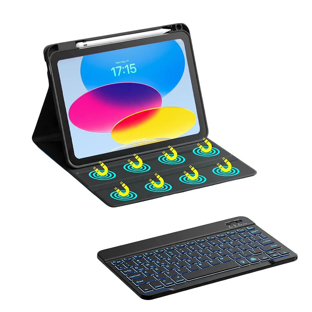 Bluetooth Keyboard Case for iPad 11th 10th Gen A16 Backlit Cover