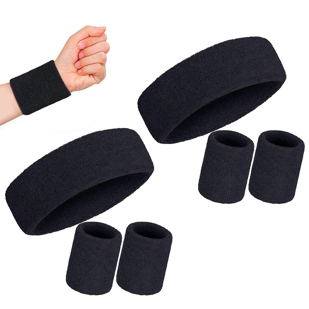2 Pack Sweatbands Sports Headband for Tennis Badminton Yoga