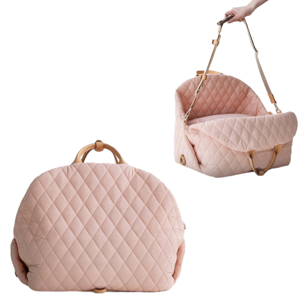 Soft Fluffy Car Seat Booster for Pet Travel Carrier Bed with Long Strap