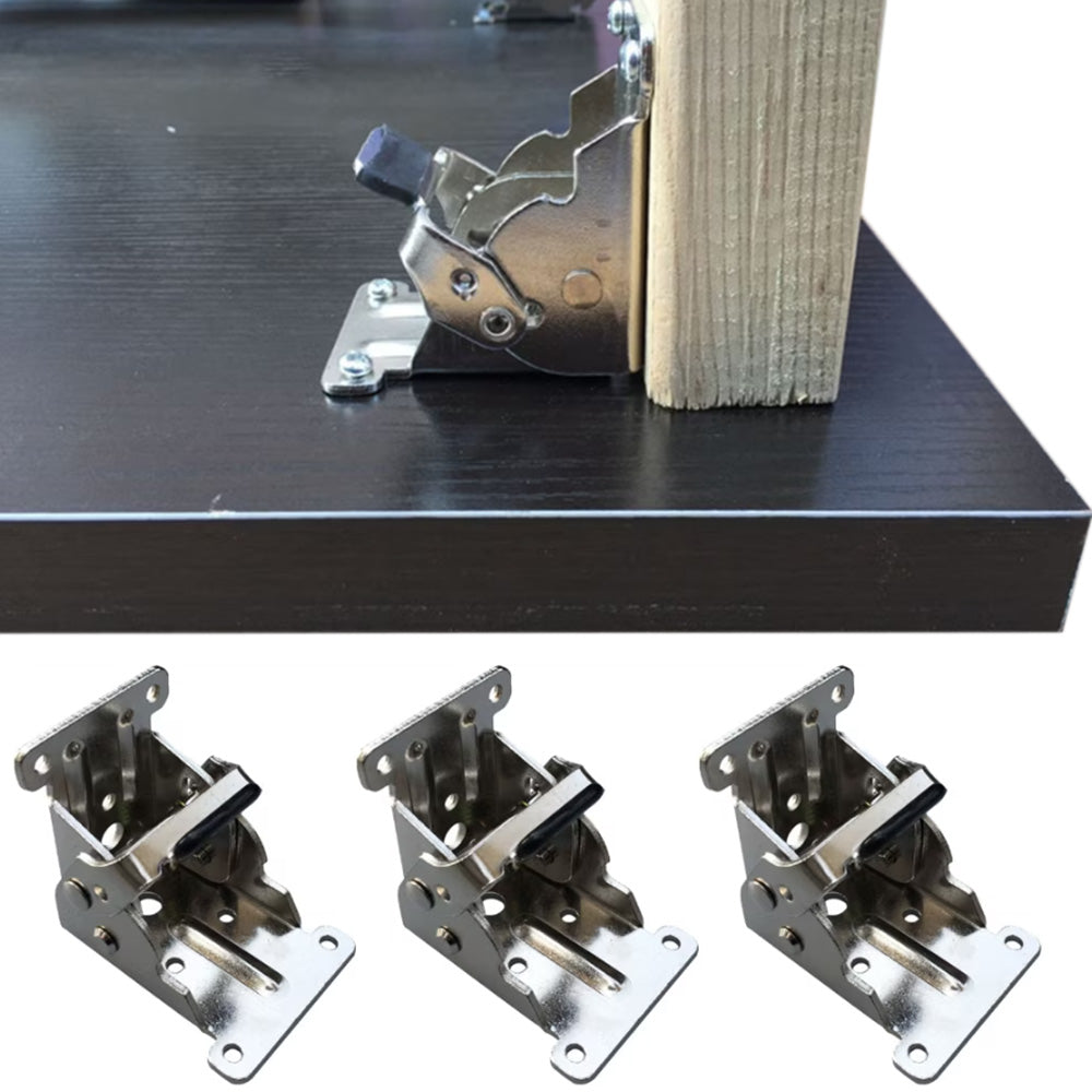 4Pcs 90 Degree Self Locking Folding Hinge for Tables Chairs and Workbenches