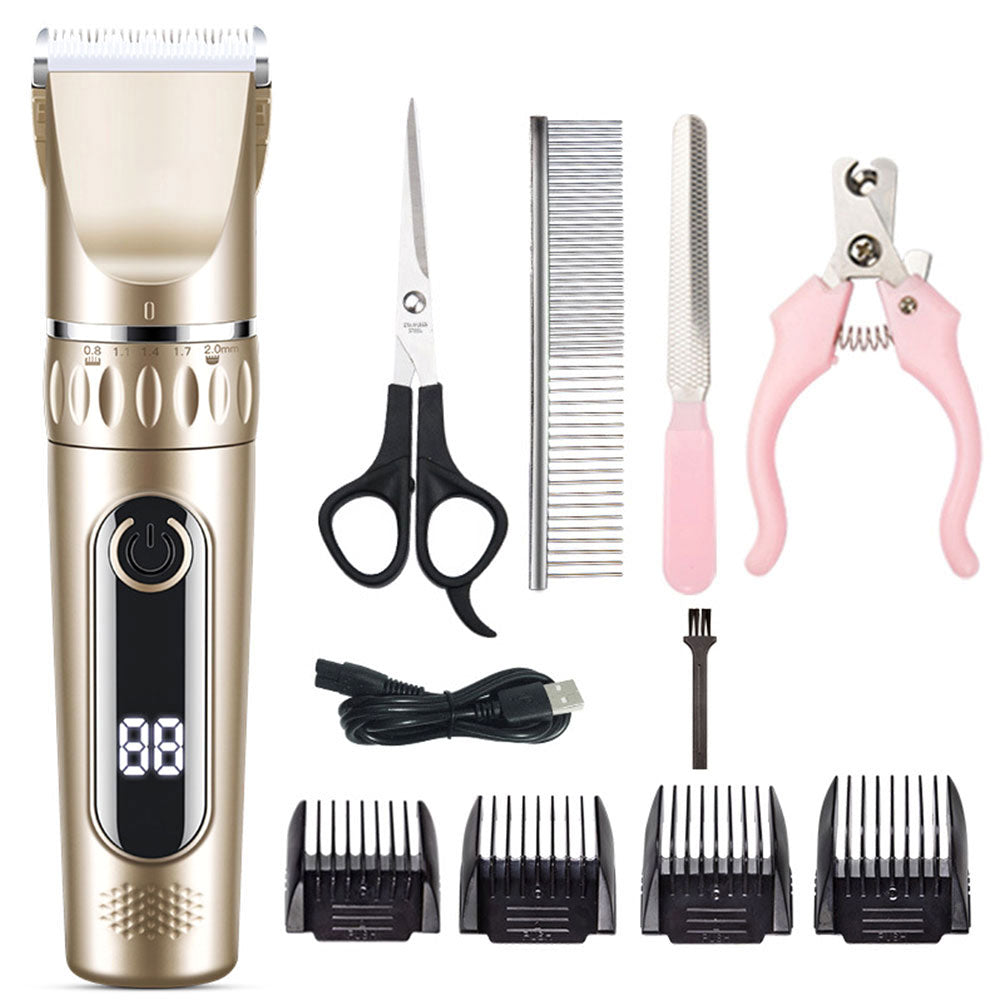 Electric Dog Cat Clippers Grooming Kit Cordless Pet Hair Trimmer Set