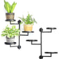 2Pcs Indoor Wall Mount 3-Tier Rotating Metal Plant Stand for Multiple Plants