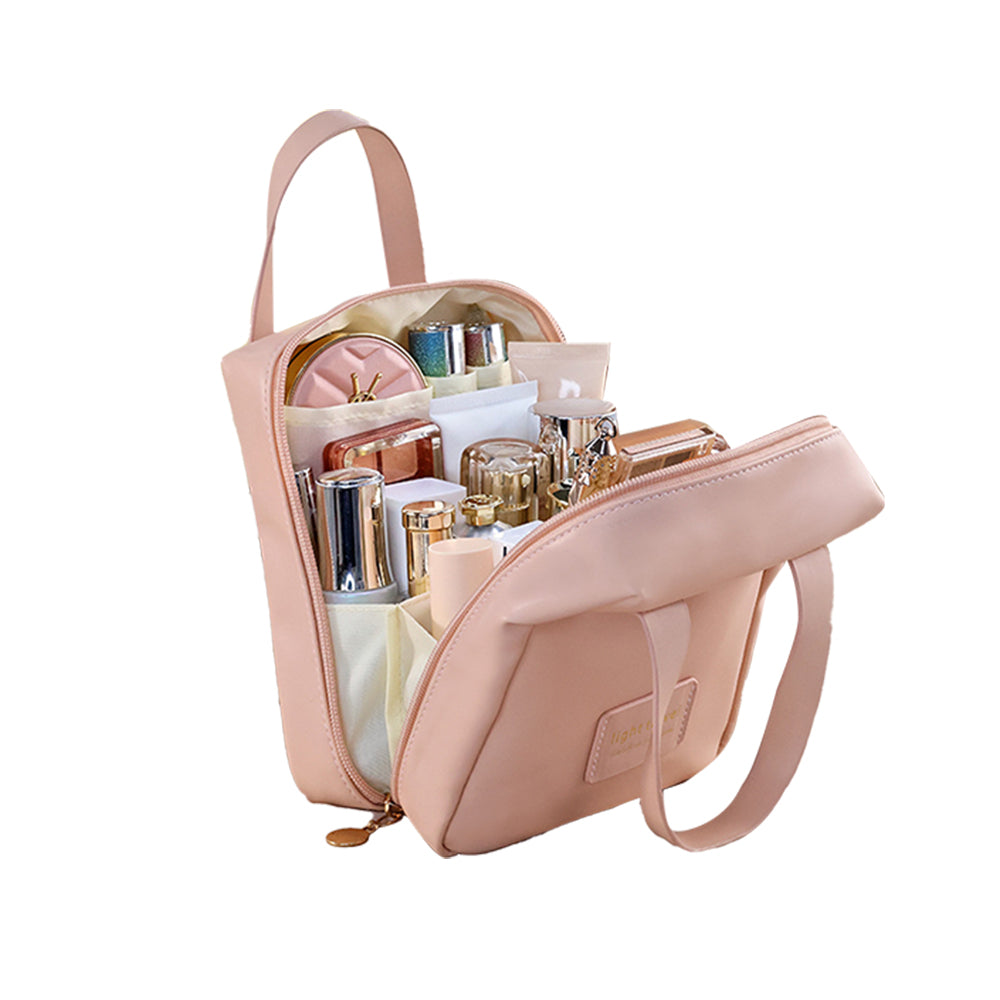 PU Leather Travel Cosmetic Bag with Handle