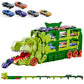 Foldable Dinosaur Truck with Dual Tracks and 6 Small Cars for Home Outdoors