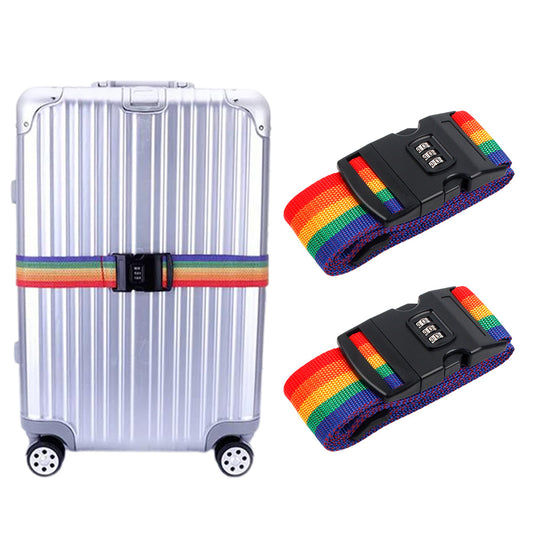 2Pcs Luggage Strap Code Password Travel Suitcase Secure Lock Security Packing Belt