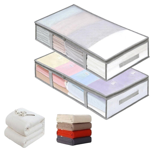 2Pcs Large Capacity Breathable Mesh Under Bed Storage Bag with Handles