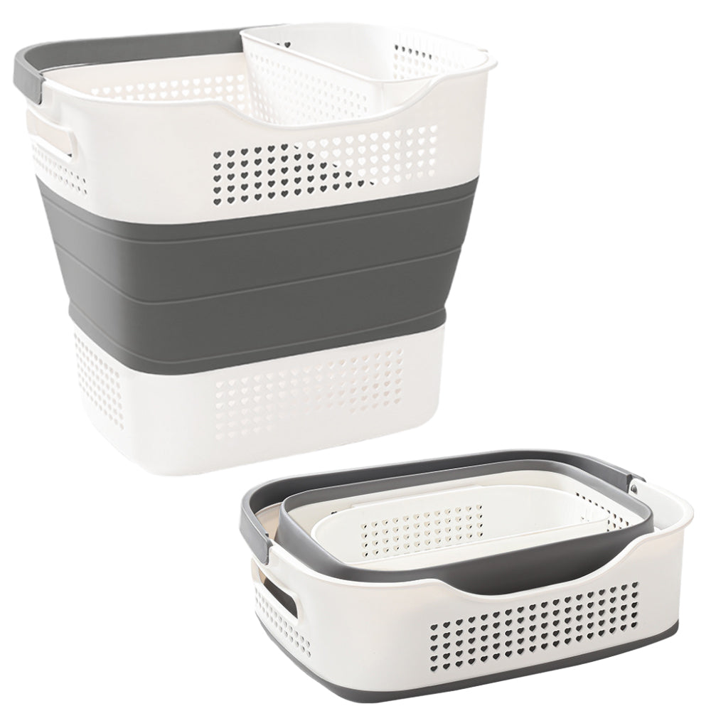 35L Collapsible Laundry Basket Clothes Hamper Washing Cleaning Organizer Bin