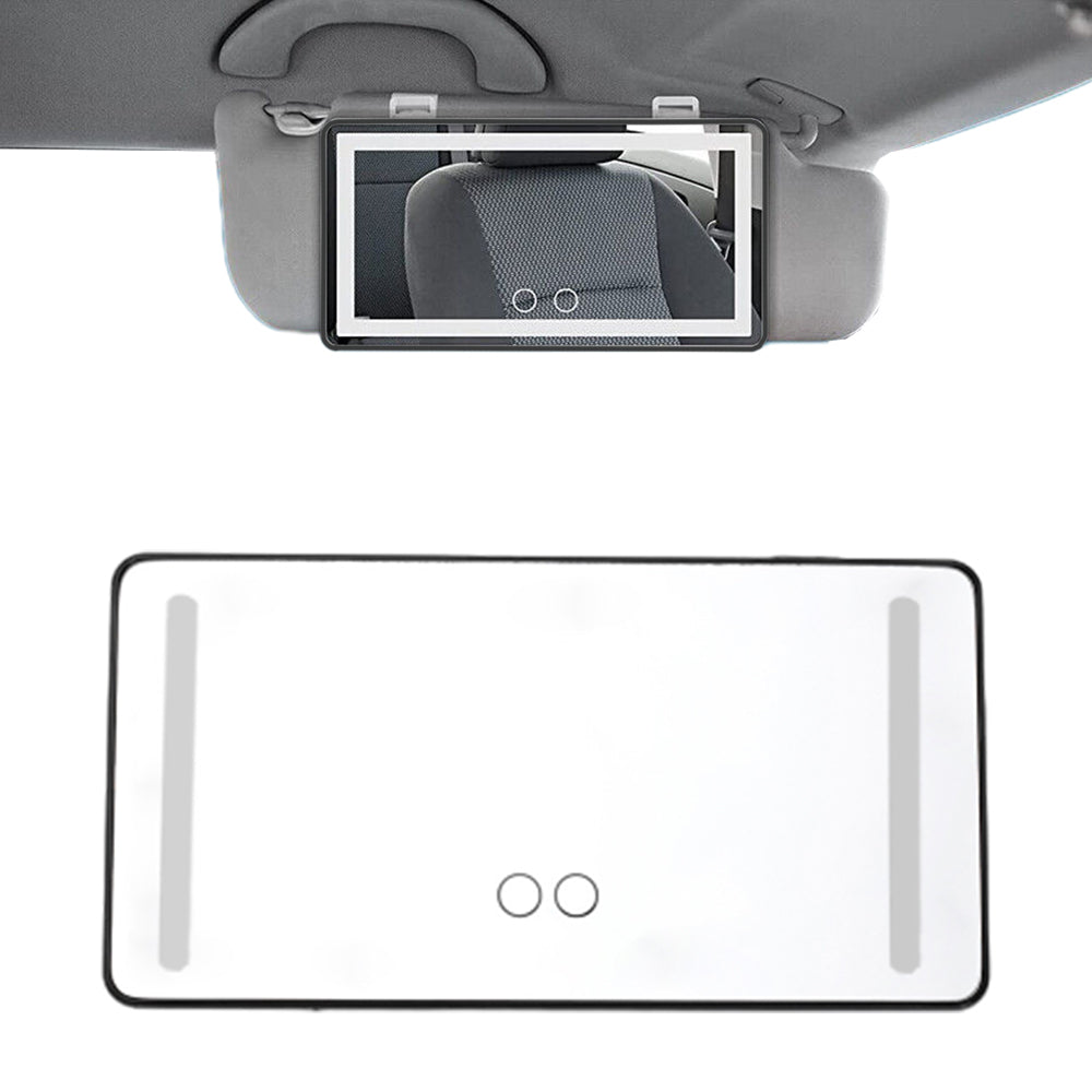 Car Sun Visor LED Makeup Mirror Set 3 Type Light Touch Screen