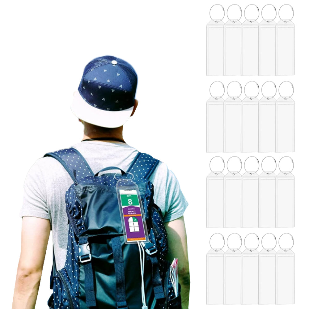 20Pcs Cruise Luggage Tags with Holder Zip Seal and Steel Loops