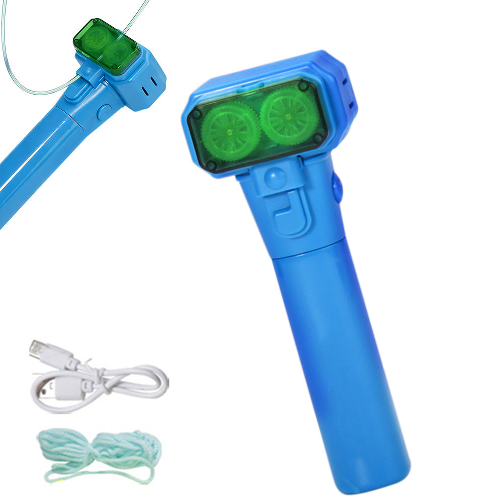 Handheld Double Wheel Rope Launcher Glow In the Dark Lasso Loop Fidget Toy