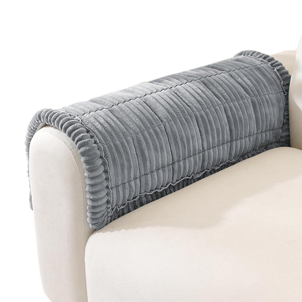Sofa Armrest Cover Winter Thick Flannel Armchair Pad