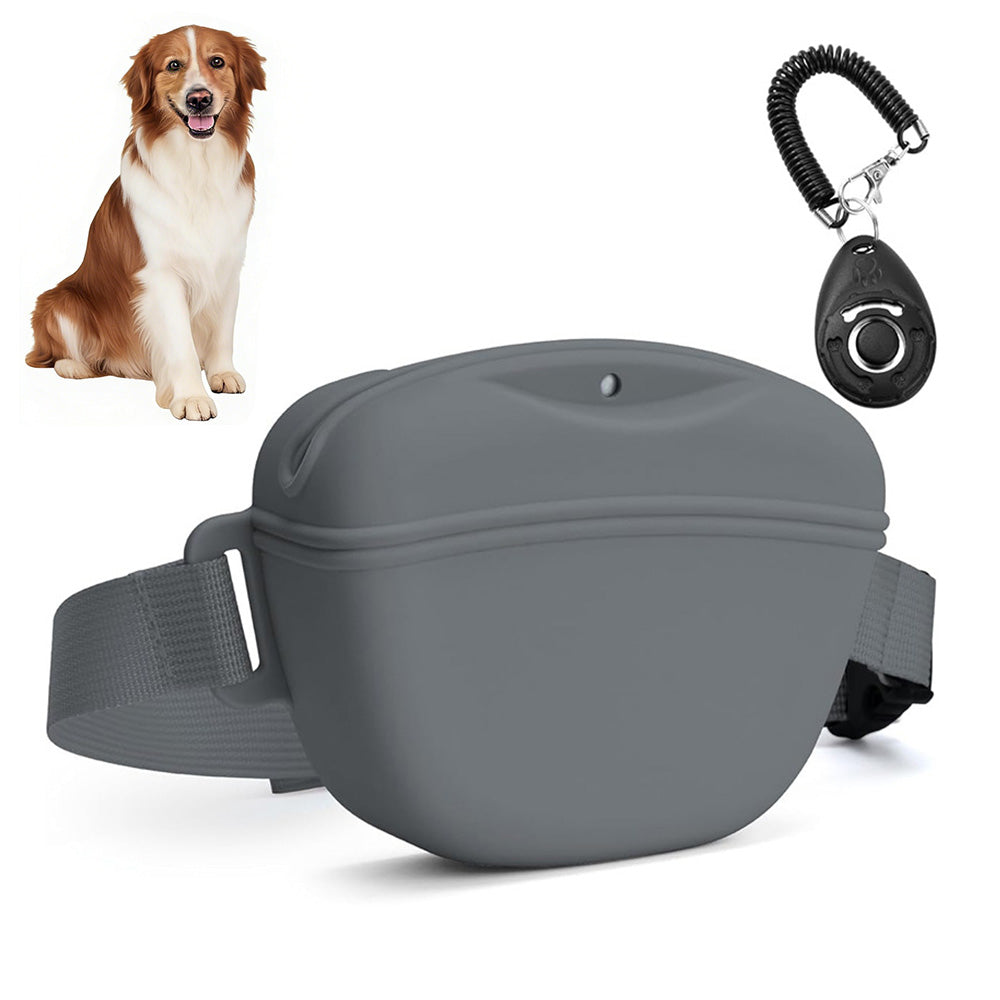 Dog Treat Pouch With Training Clicker Pet Silicone Training Treat Bag Pouch
