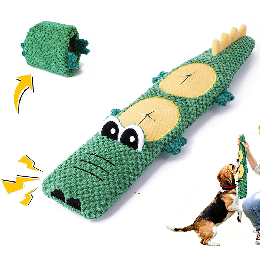Roll Up Treat Dispensing Dog Toy with Squeaker for Small Medium Dogs