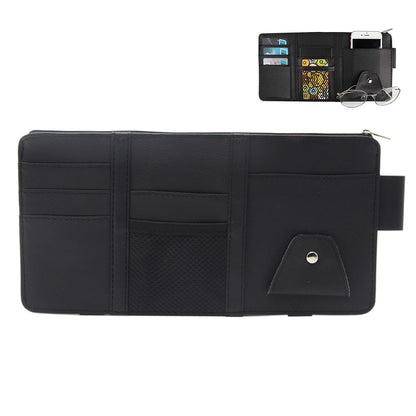 Car Sun Visor Organizer Driver License Sunglasses Holder Pocket