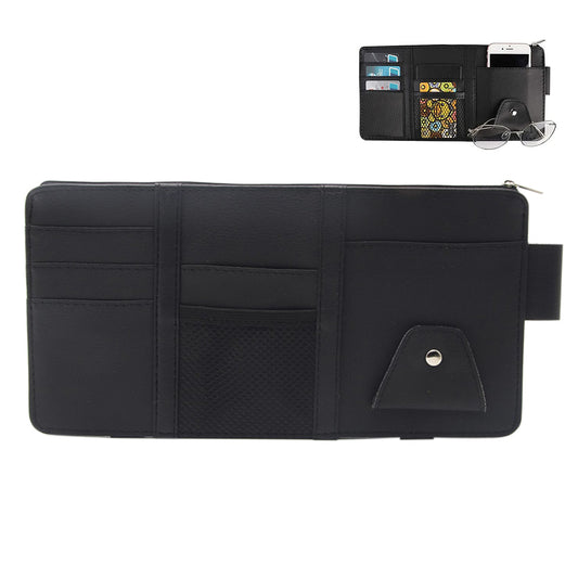 Car Sun Visor Organizer Driver License Sunglasses Holder Pocket