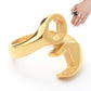 Stainless Steel Wrench Shaped Industrial Punk Ring for Men and Women-Gold