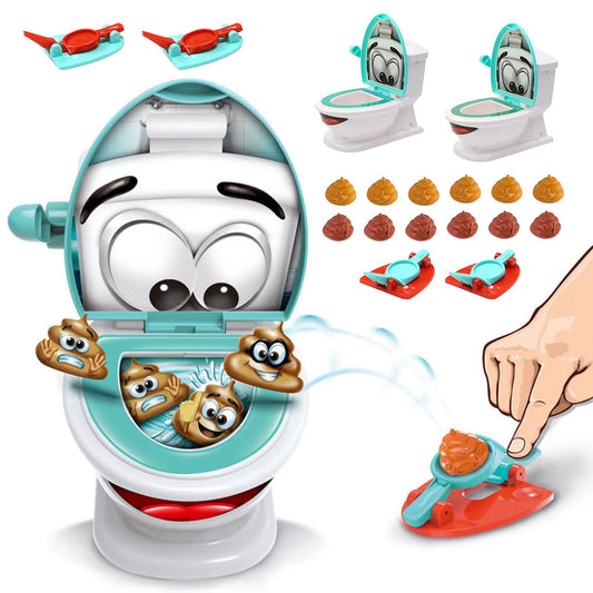 2Pcs Funny Family Poop Shoot The Toilet Toy Poop Shoot Game Toy
